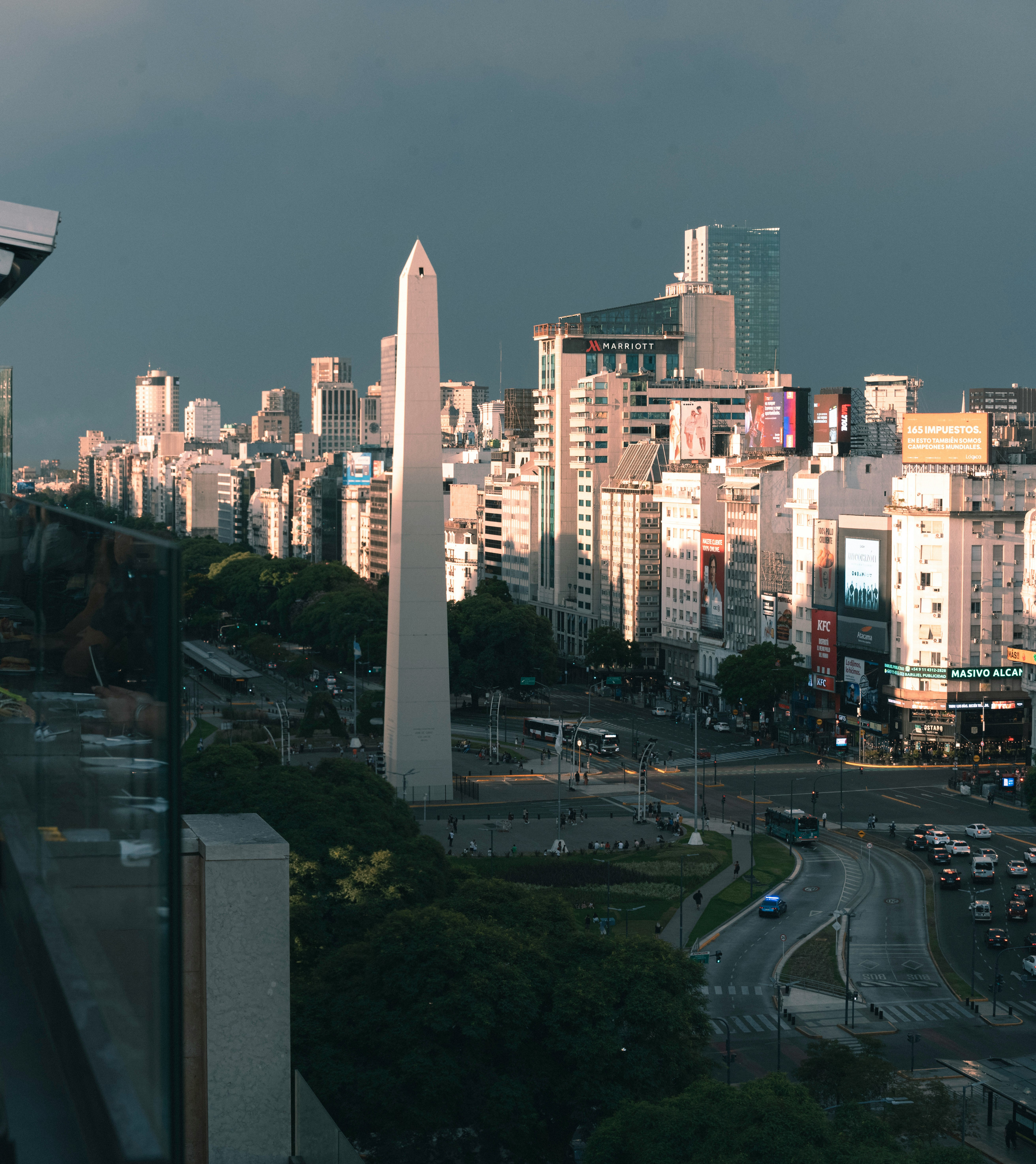 The Obelisco on Avenida 9 de Julio in Buenos Aires, Argentina