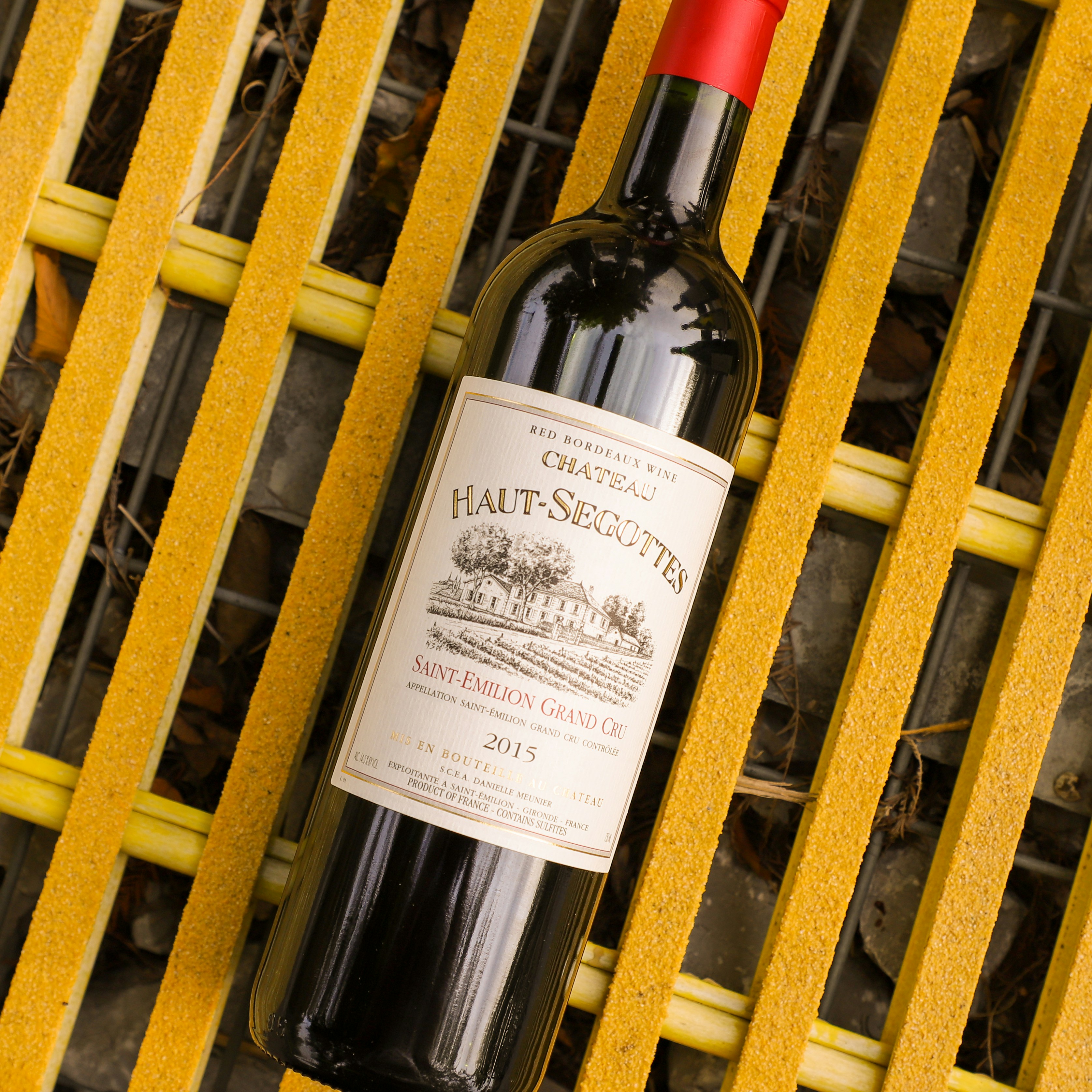 Glasses of French red wine on a table outdoors