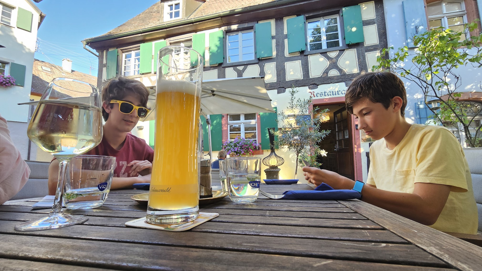 German beer and food at a traditional restaurant